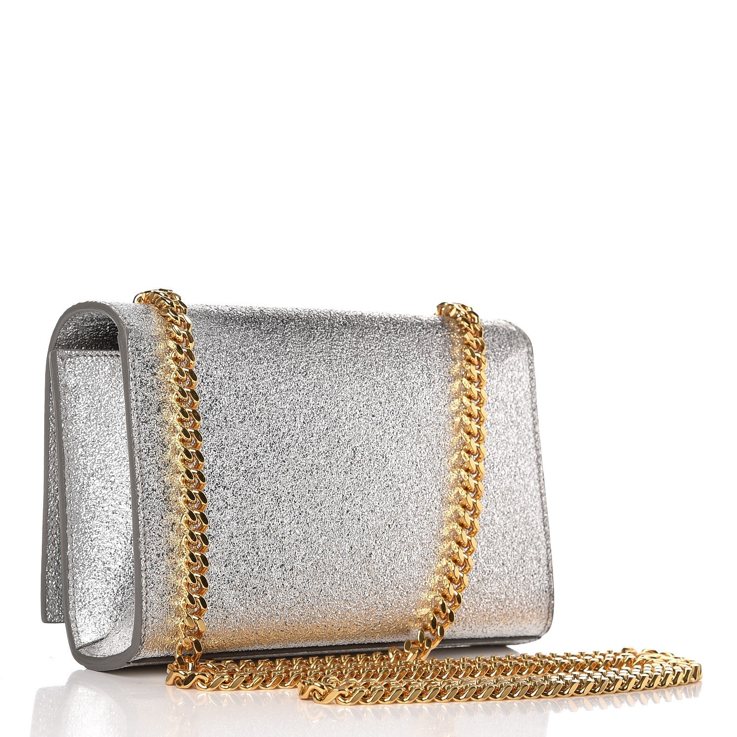Saint Laurent Metallic Calfskin Small Classic Monogram Kate Satchel Pale Gold 3 of 6