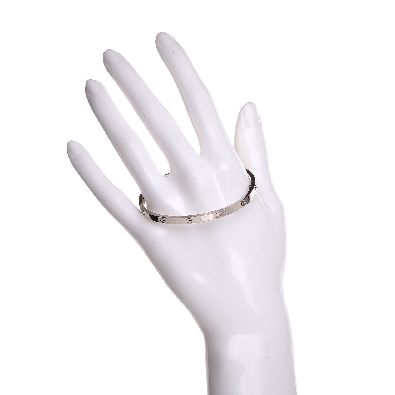 Cartier 18K White Gold Small LOVE Bracelet 17 2 of 4
