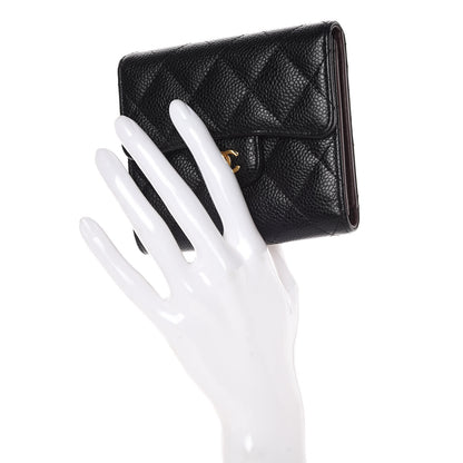 Chanel Caviar Quilted Compact Flap Wallet Black 2 of 8