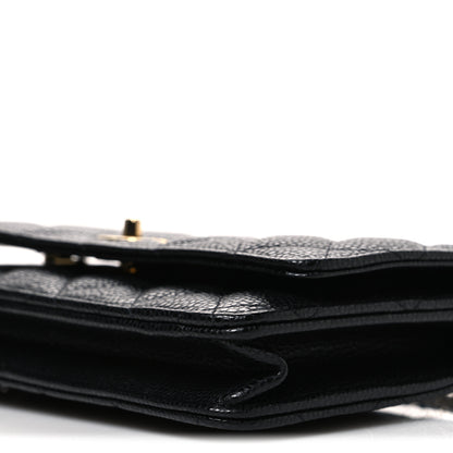 Chanel Caviar Quilted CC Turnlock Wallet On Chain WOC Black 11 of 12