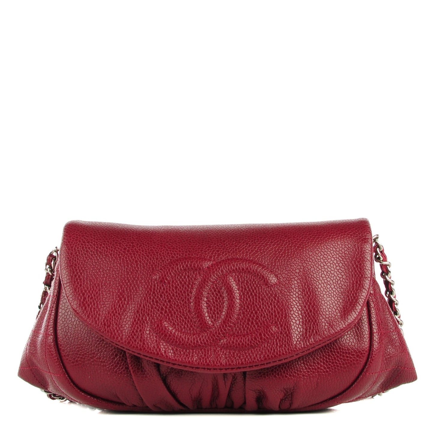 Caviar Half Moon Wallet On Chain WOC Dark Red