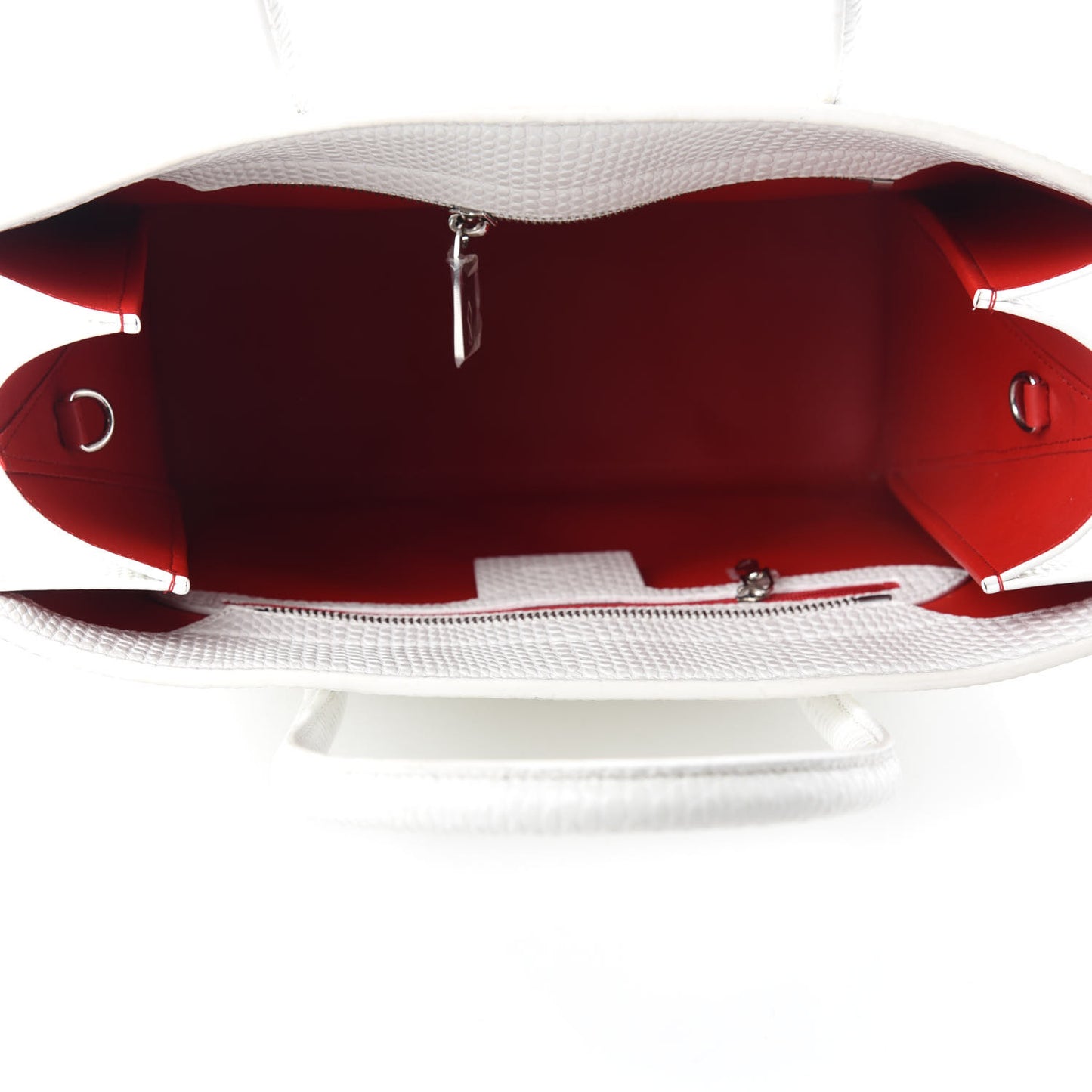 Calfskin Lizard Embossed Medium Paloma White