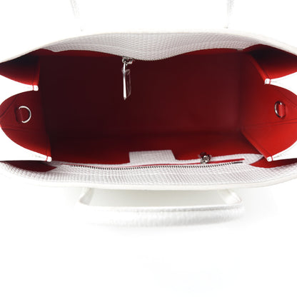 Christian Louboutin Calfskin Lizard Embossed Medium Paloma White 5 of 15