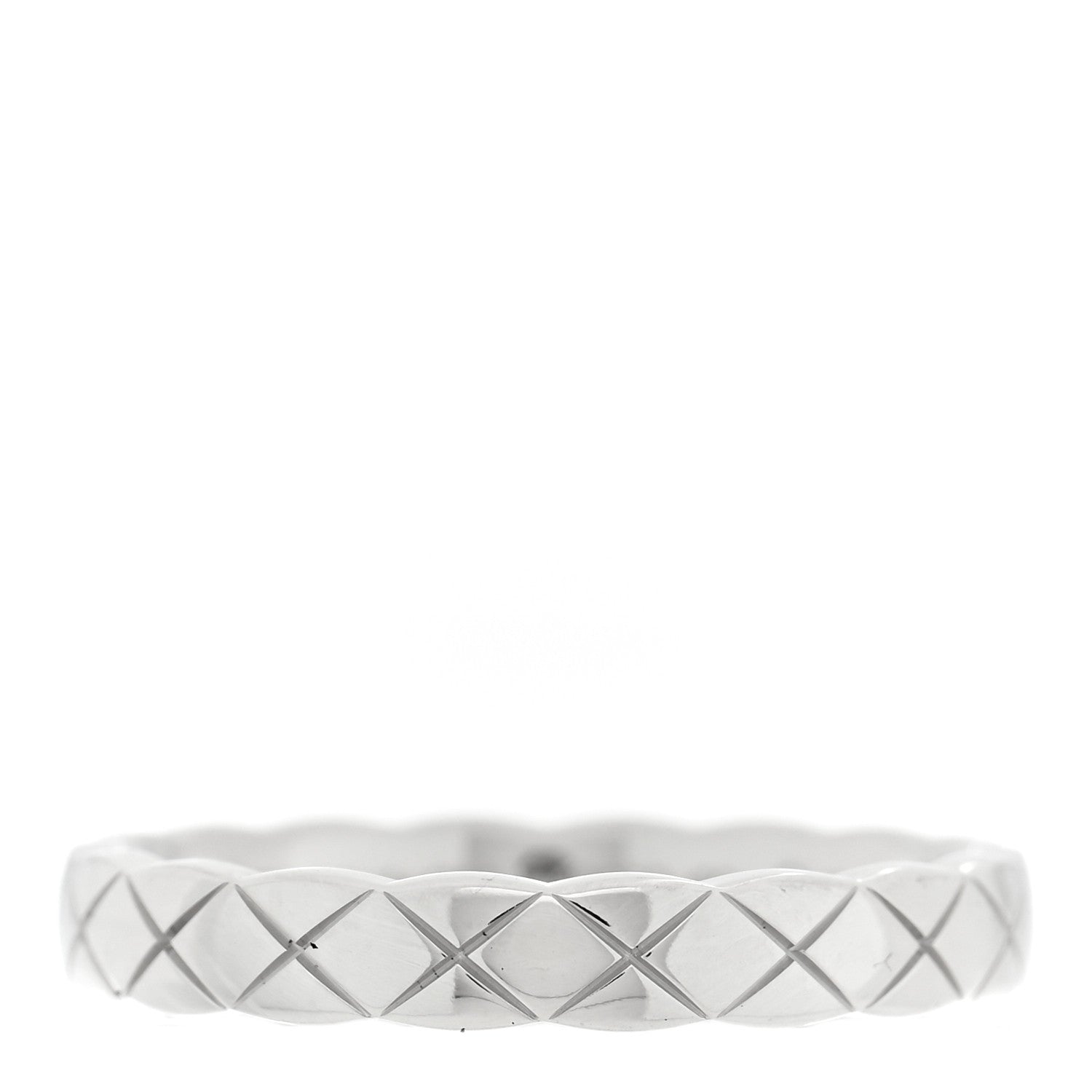 Chanel 18K White Gold Mini Coco Crush Ring 53 6.5 1 of 5