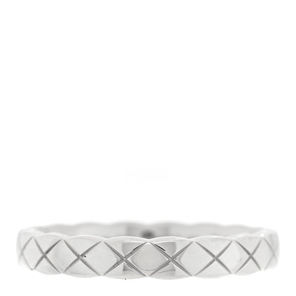 Chanel 18K White Gold Mini Coco Crush Ring 53 6.5 1 of 5
