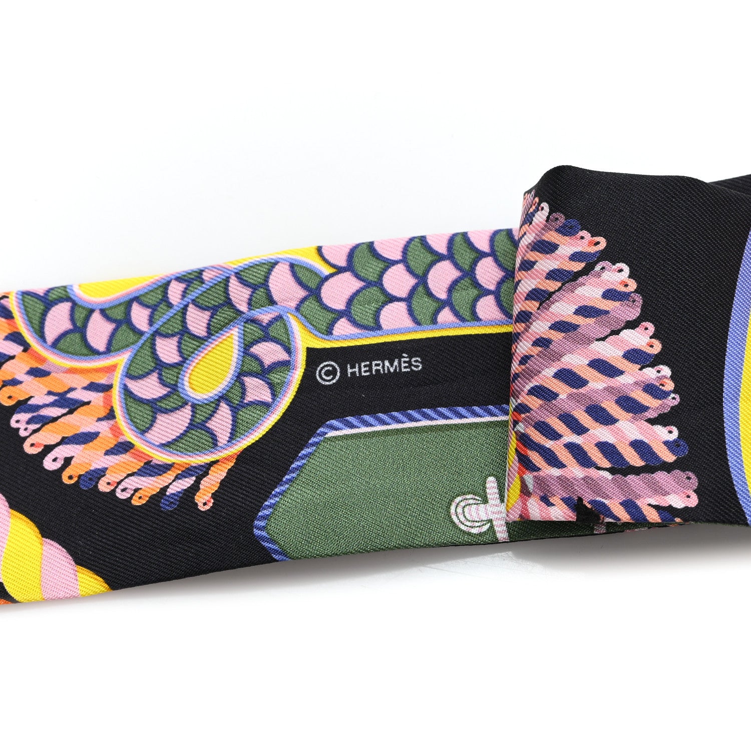 Hermes Silk Epaulettes De Gala Twilly Black Multicolor 3 of 3