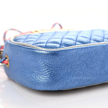 Gucci Laminated Nappa Trapuntata Mini Zumi Dome Shoulder Bag Rosso Marine Argento 8 of 9