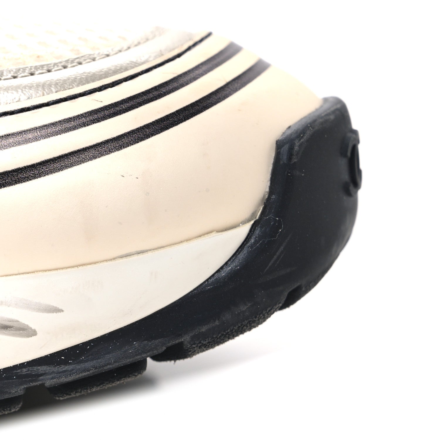 Chanel Fabric Laminated Calfskin Stretch CC Sneakers 41 Ivory White Silver 11 of 13