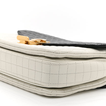 Celine Calfskin Quilted Medium C Bag Black White 11 of 11