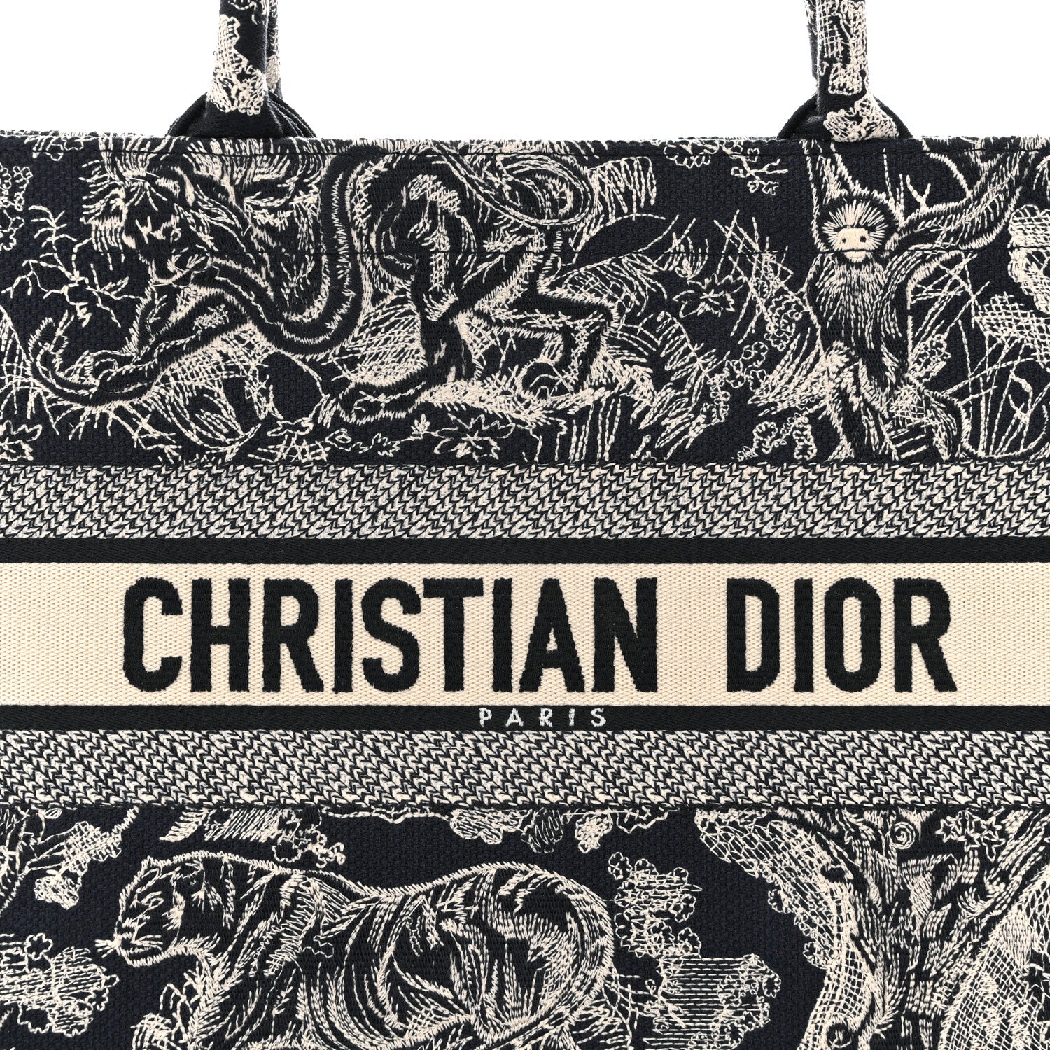 Christian Dior Canvas Embroidered Medium Toile De Jouy Reverse Book Tote Blue 8 of 10