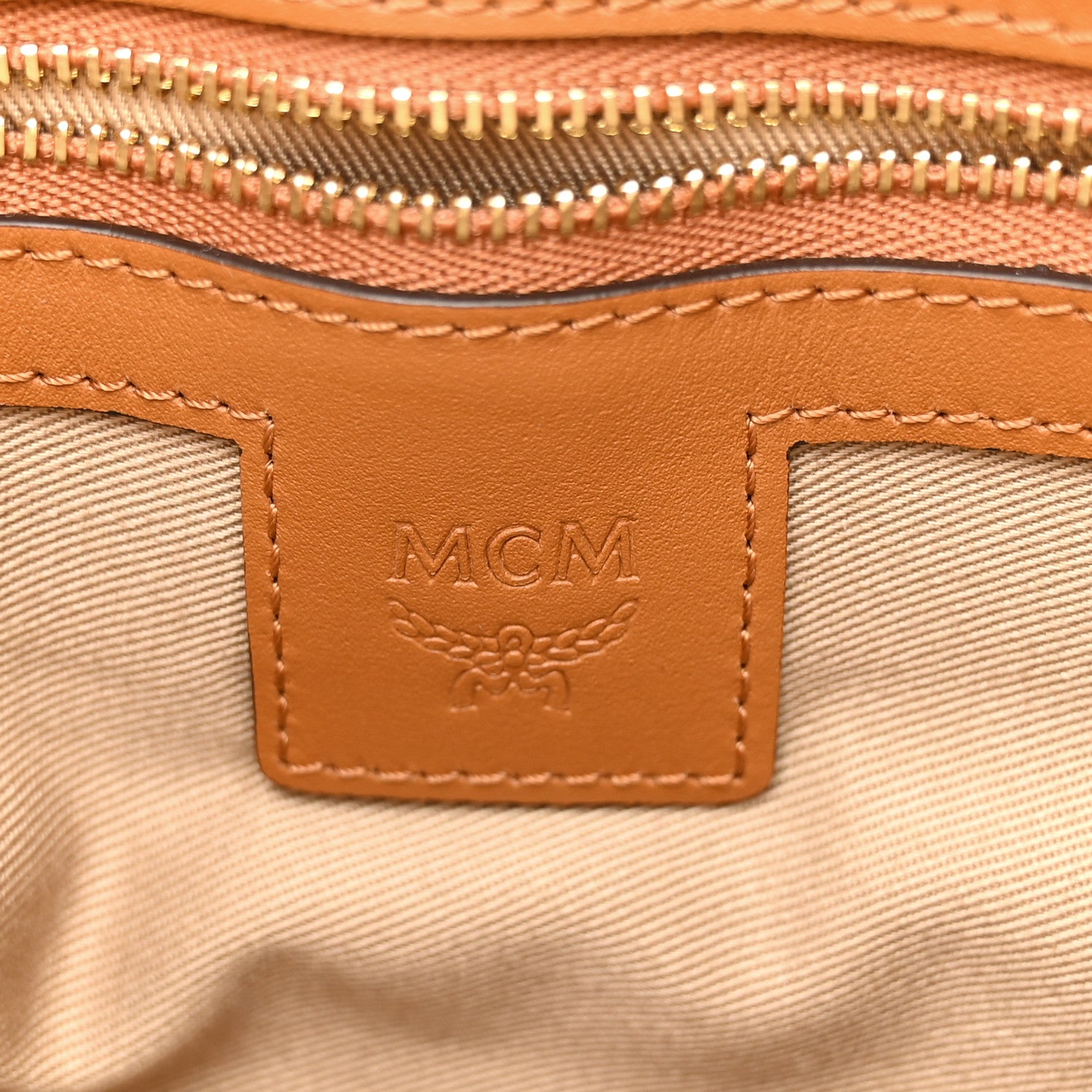 MCM Visetos Original Medium Pouch Cognac 6 of 11