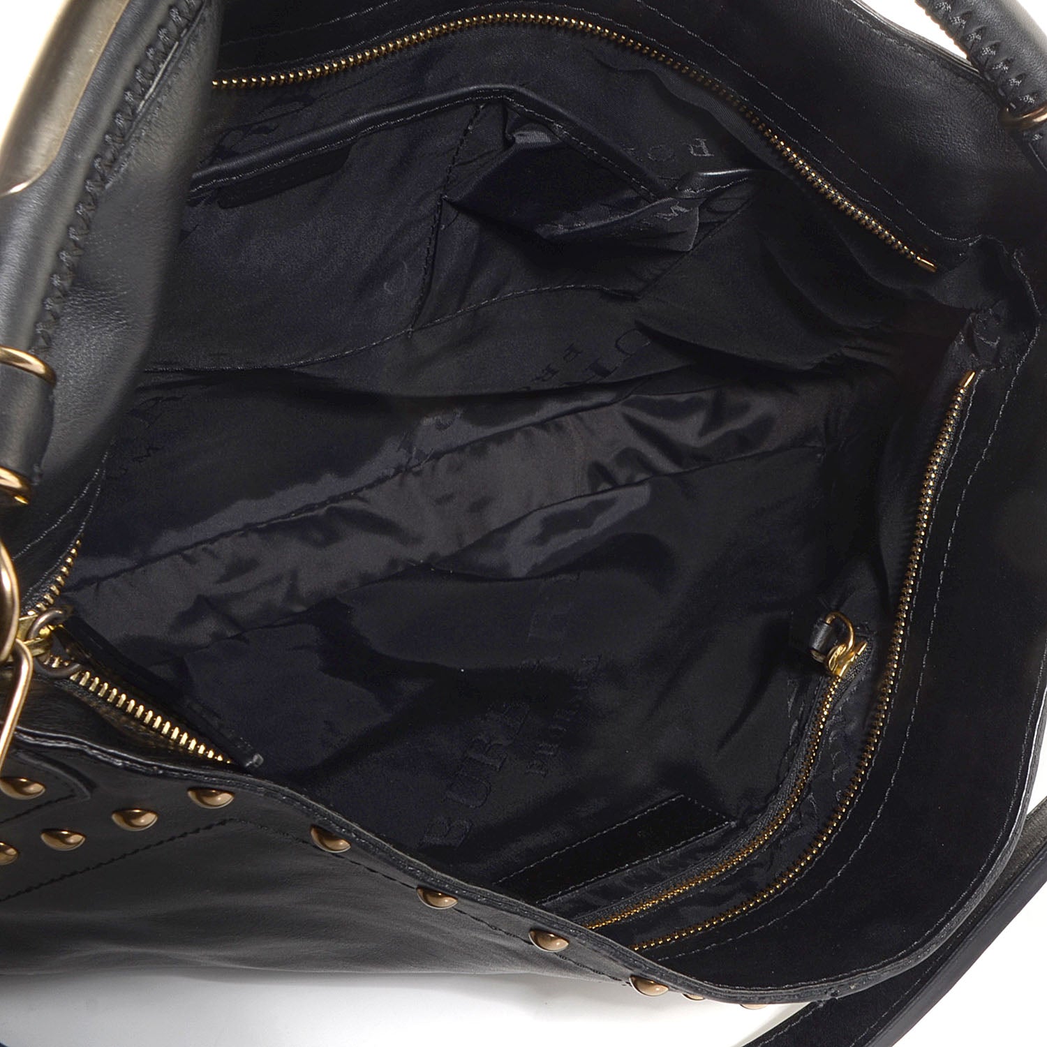 Burberry Leather Studded Medium Sampson Hobo Black 5 of 8