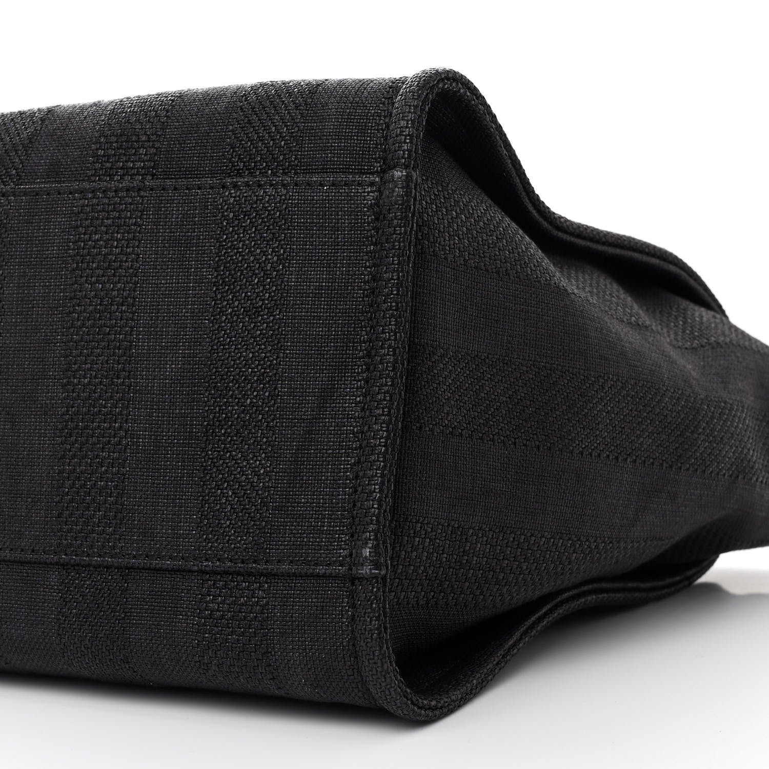 Chanel Mixed Fibers Calfskin Striped Medium Deauville Black 10 of 10