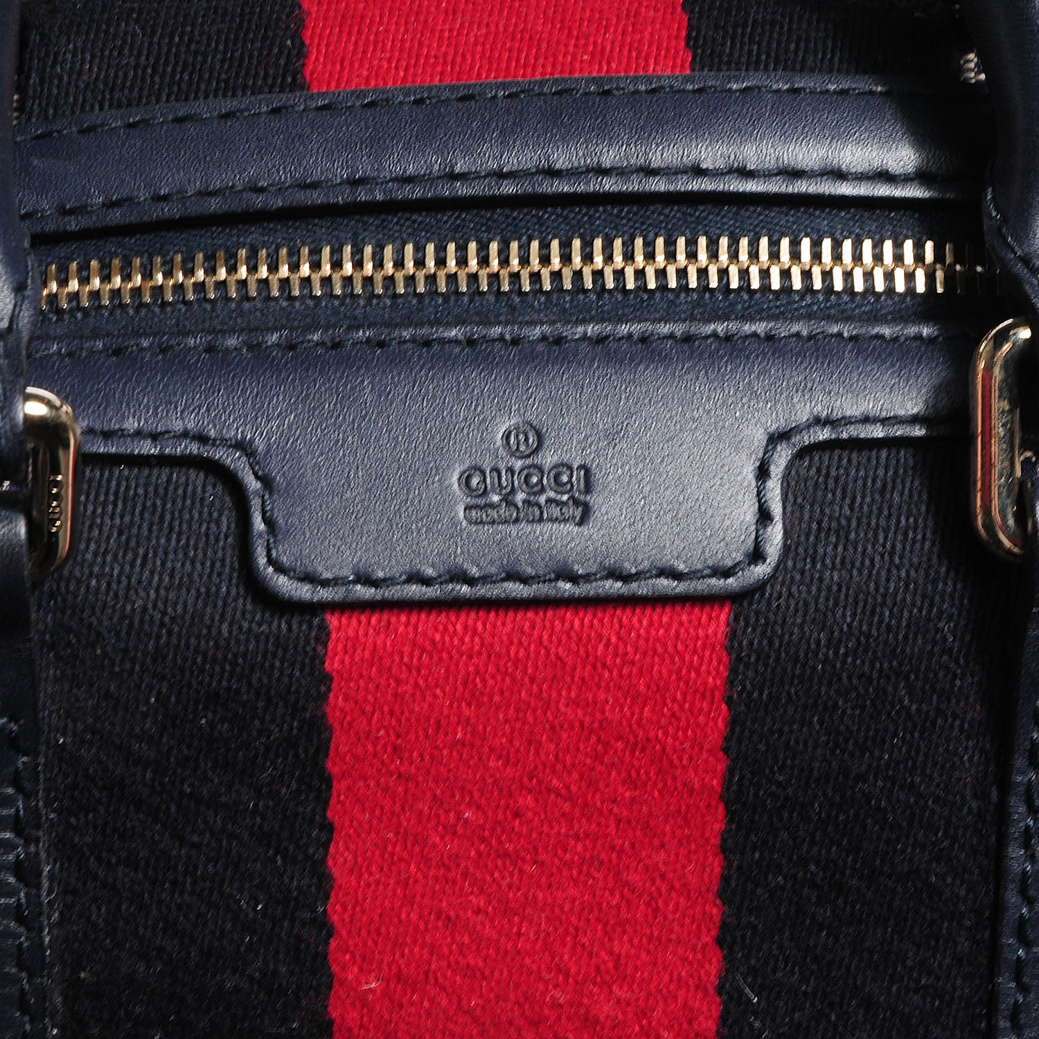 Gucci Monogram Selleria Calfskin Vintage Web Medium Boston Beige Blue 5 of 10