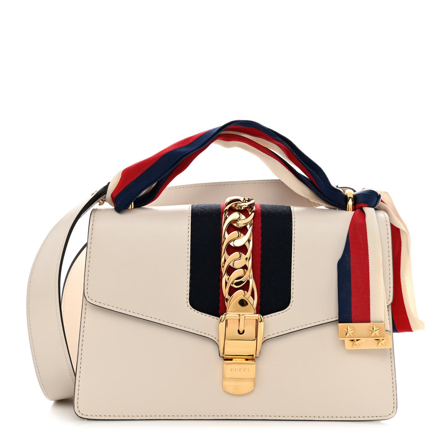 Calfskin Small Sylvie Shoulder Bag Off White
