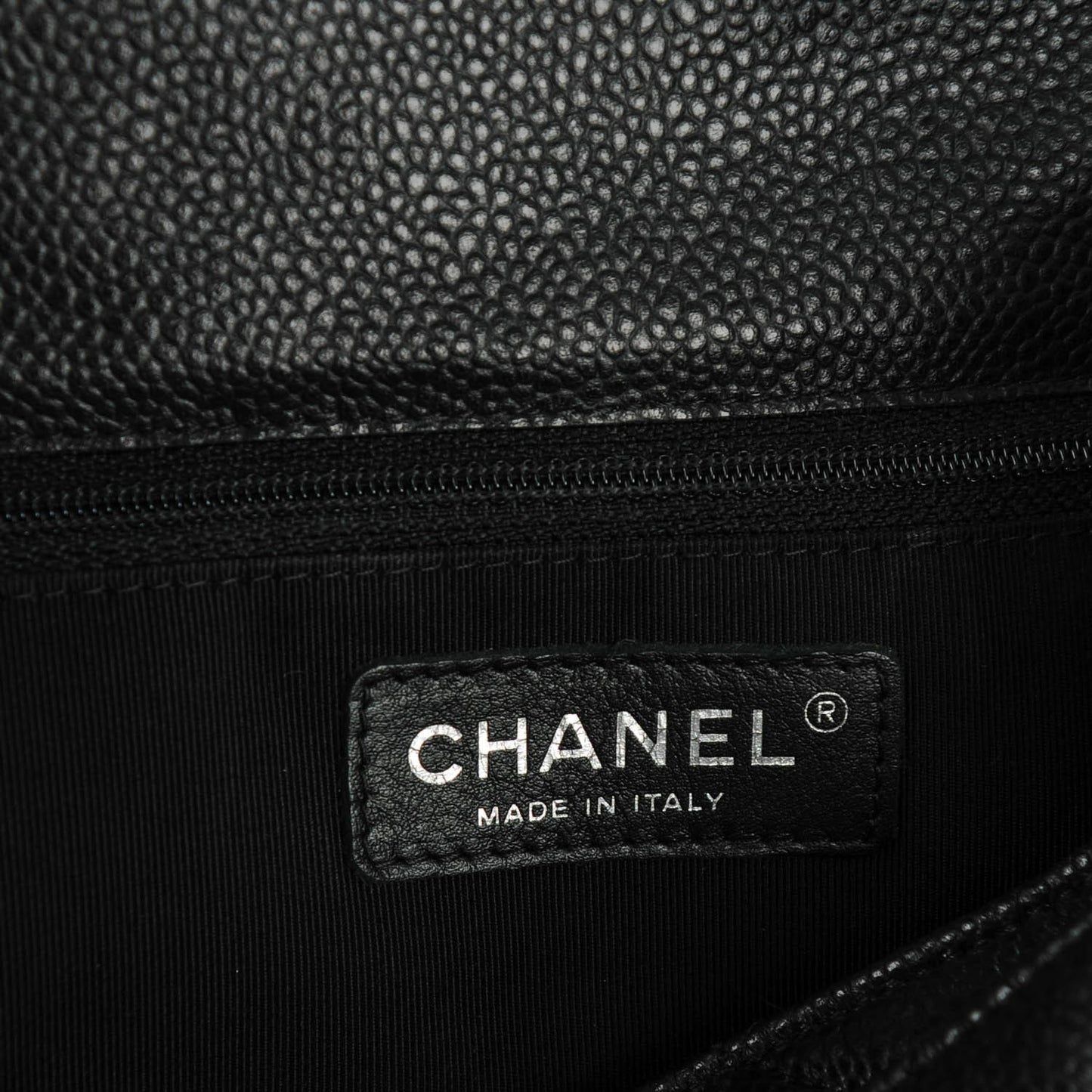 Caviar Quilted Flap Tote Black
