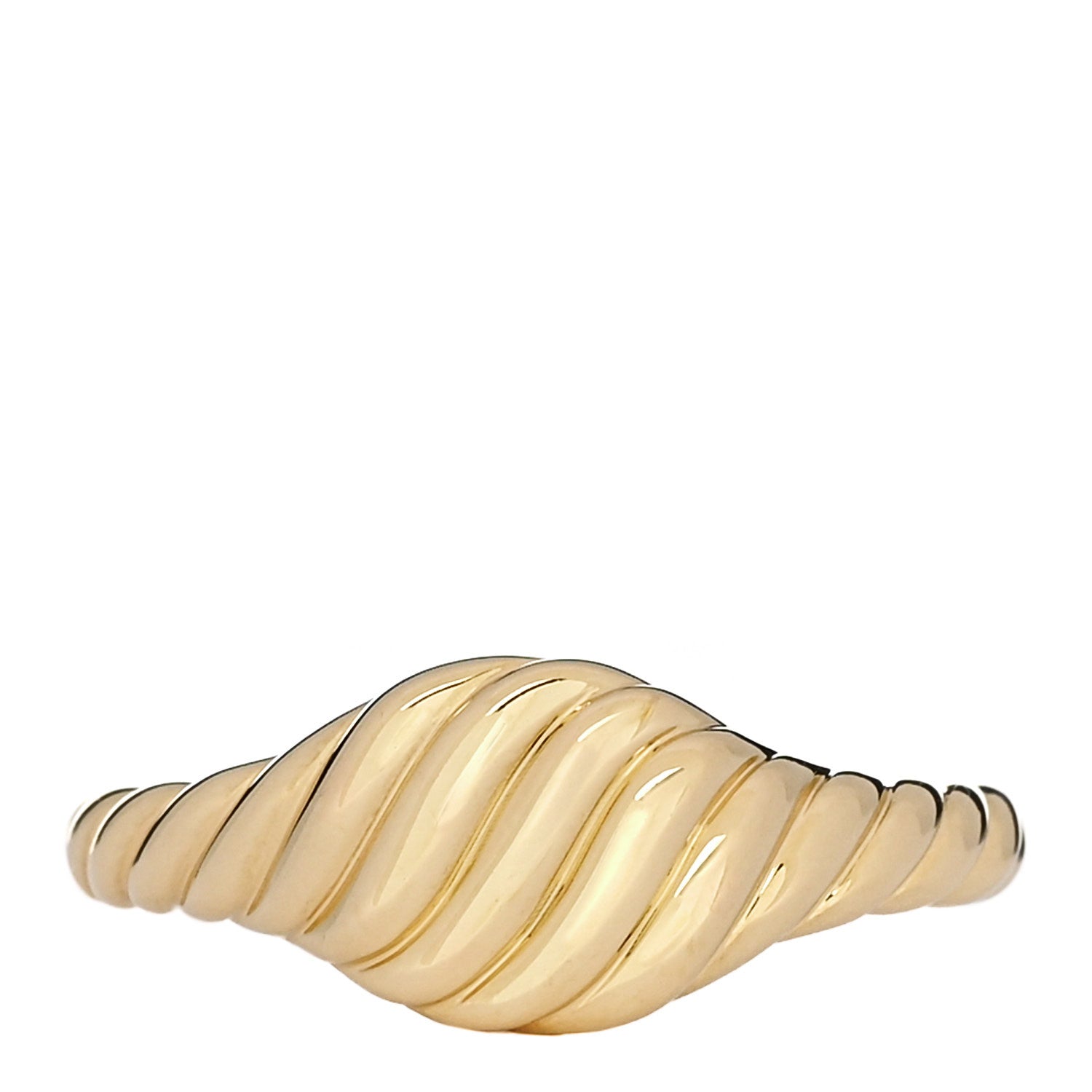 David Yurman 18K Yellow Gold 7mm Sculpted Cable Pinky Ring 49 4.75 1 of 6