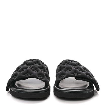 Louis Vuitton Technical Fabric Embossed Monogram Pool Pillow Comfort Mules 39 Black 2 of 10