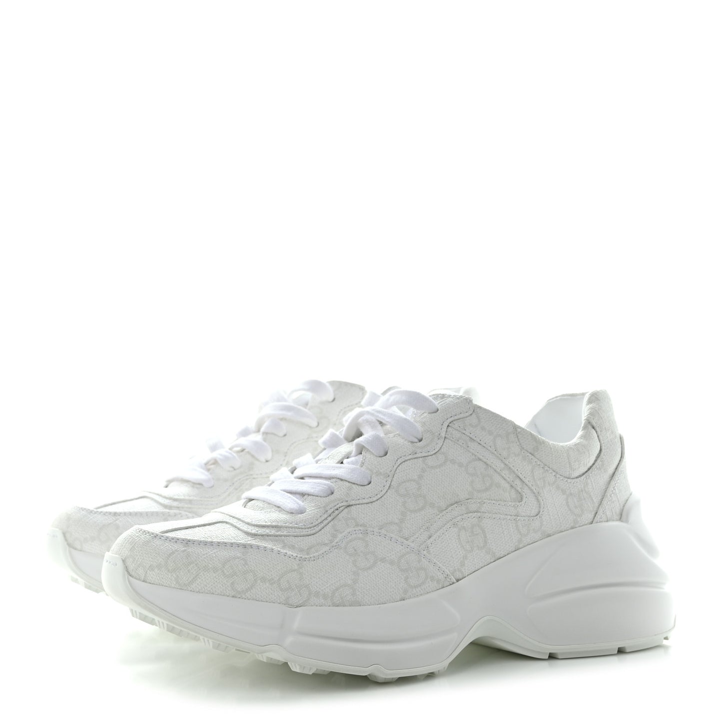 GG Supreme Monogram Womens Rhyton Sneakers 36 White