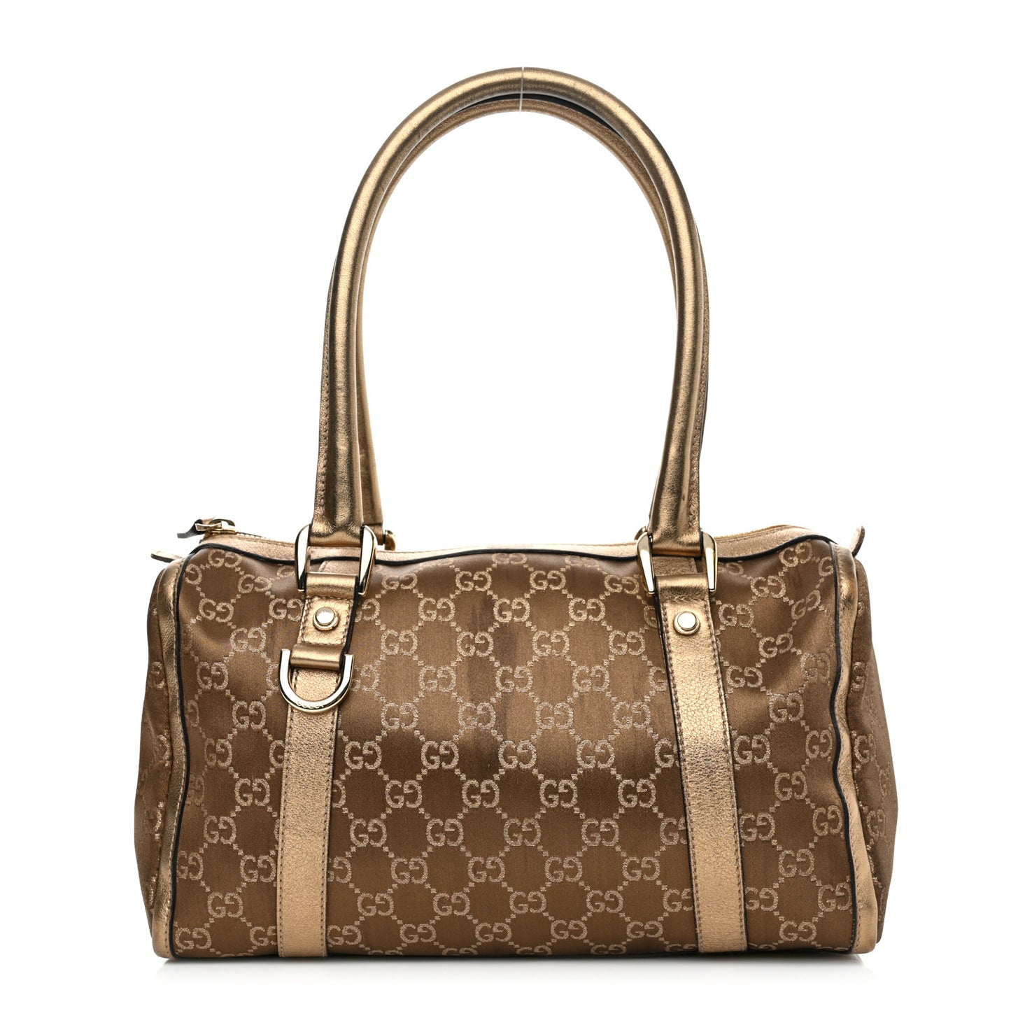 Satin Monogram Small Abbey Boston Metallic Bronze