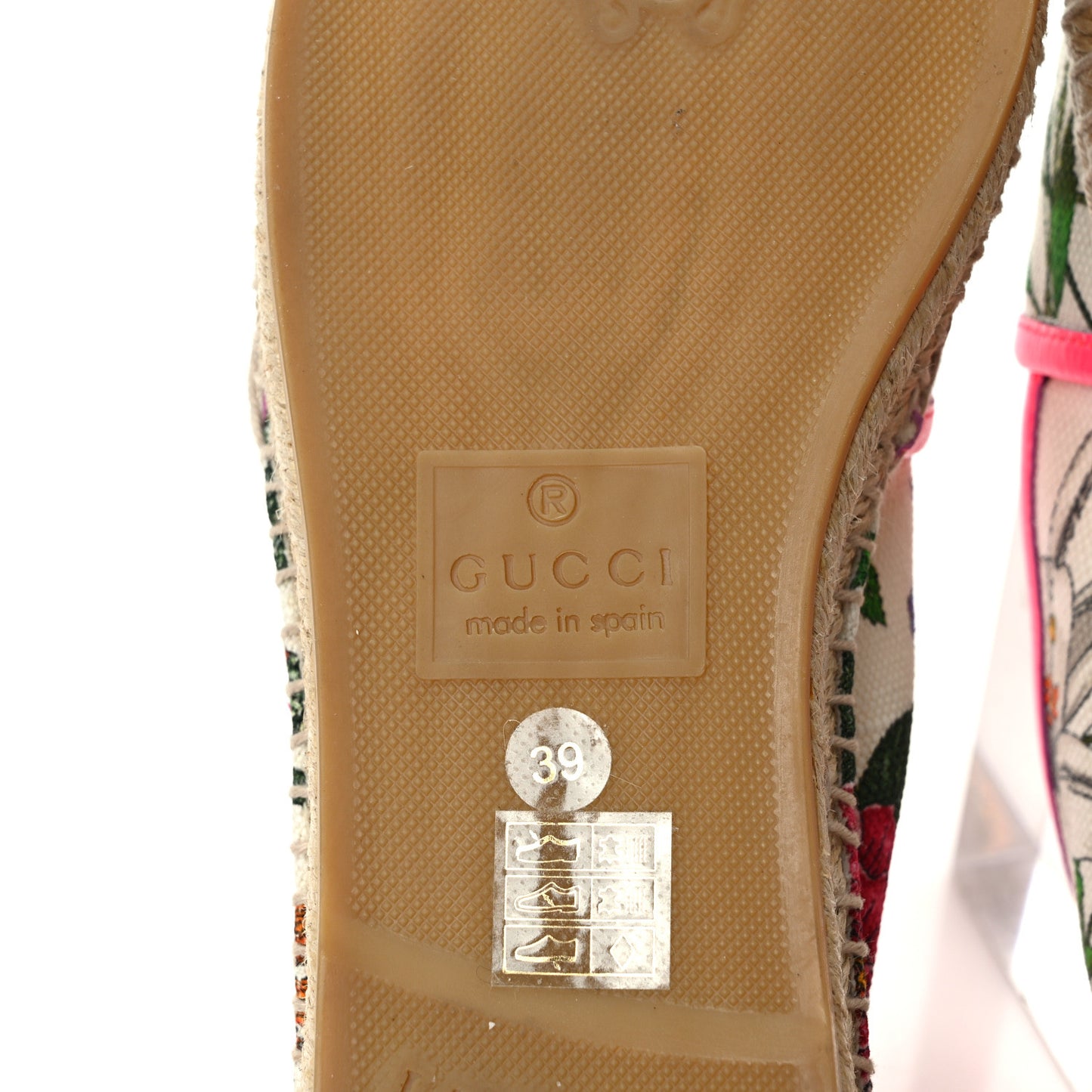 Canvas Flora Print Espadrilles 39 White Multicolor Fuxia