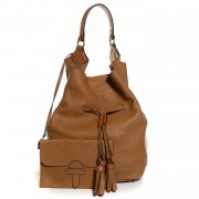 Grainy Calfskin Large Ashby Saddle Brown