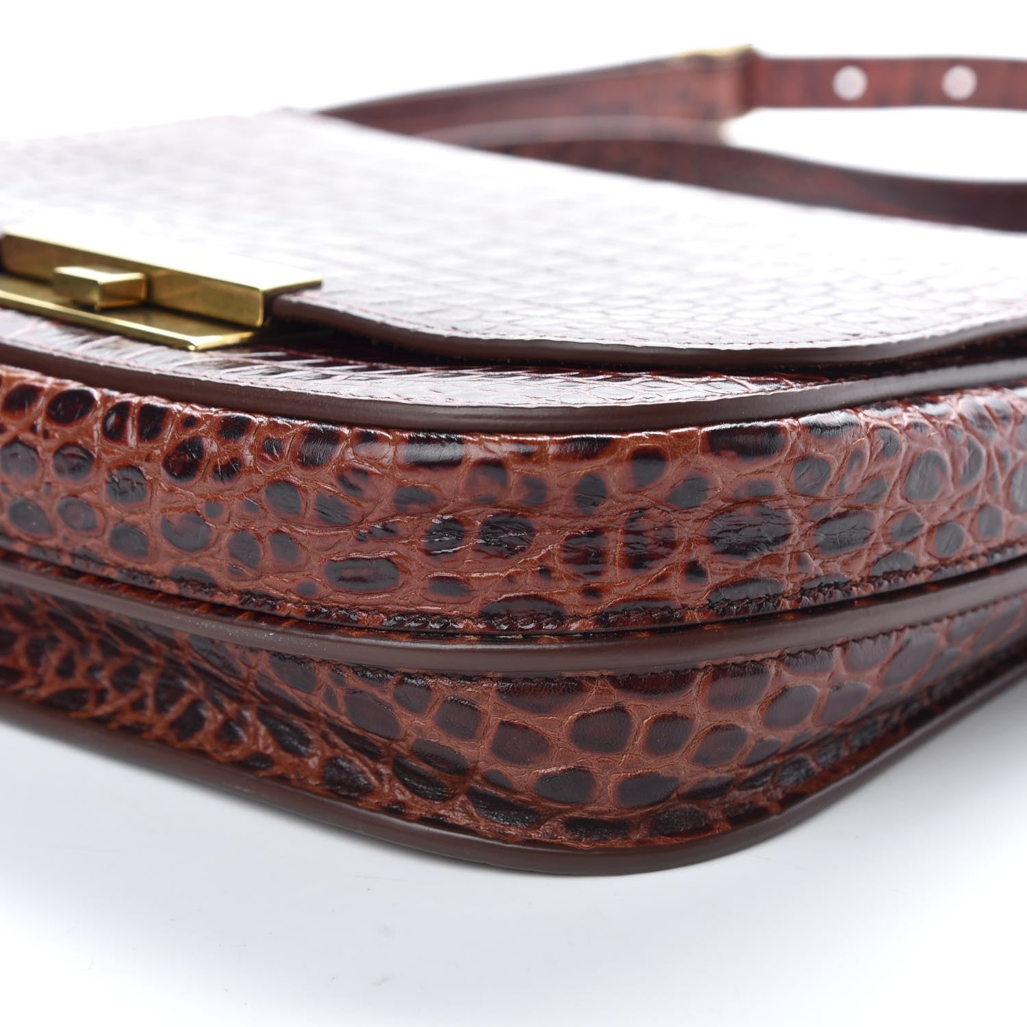 Saint Laurent Crocodile Embossed Calfskin Betty Messenger Dark Blood 7 of 10