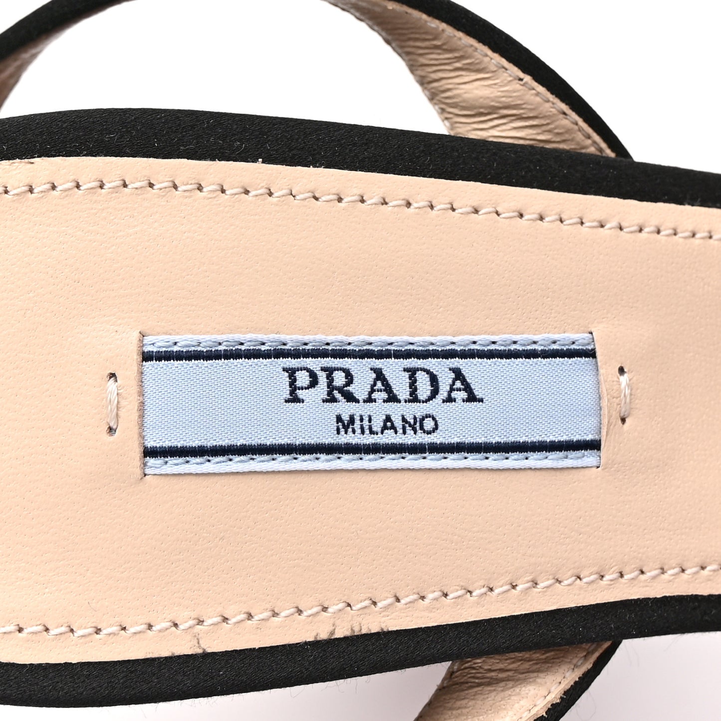 Satin Metal Triangle Logo Ankle Strap 40/135mm Platform Sandals 39 Black