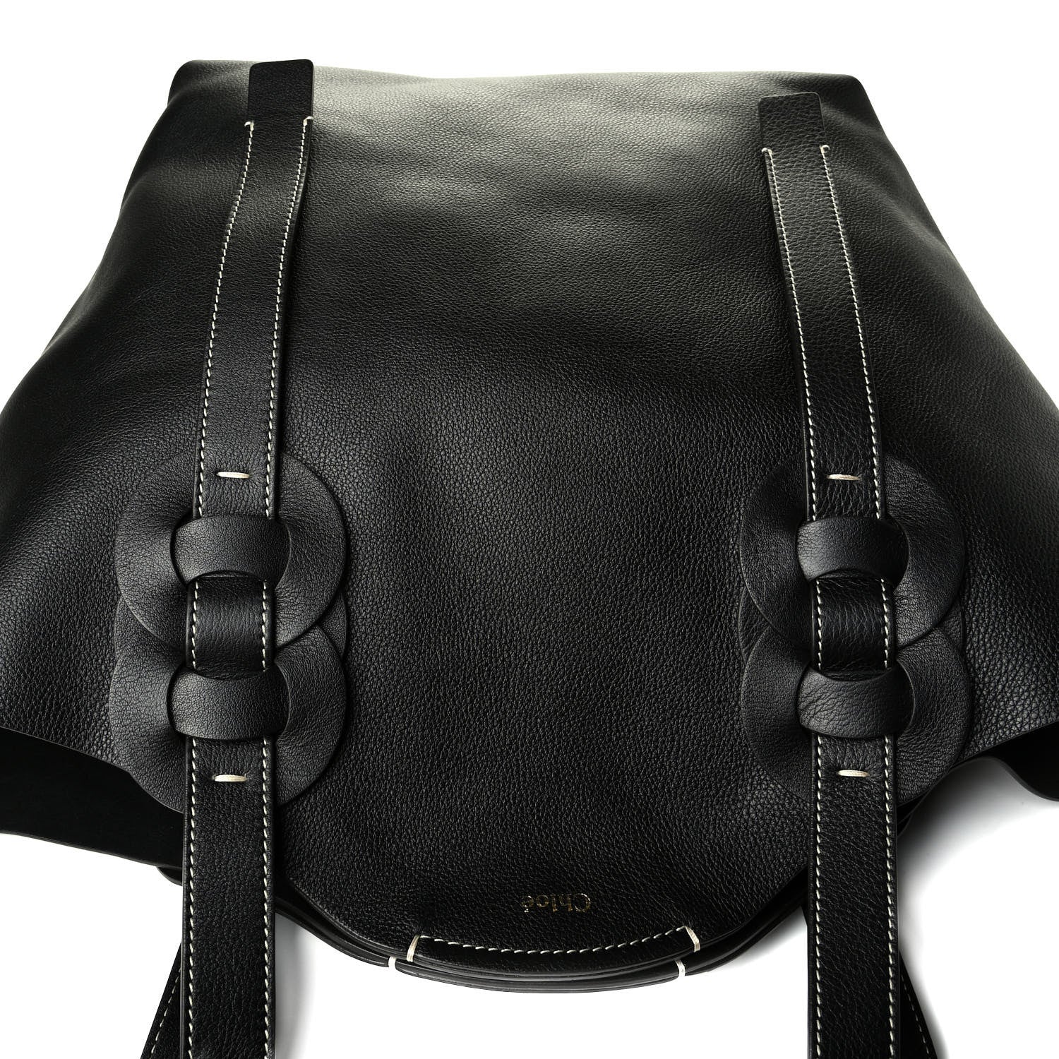Chloe Small Grain Smooth Calfskin Medium Darryl Tote Black 6 of 7