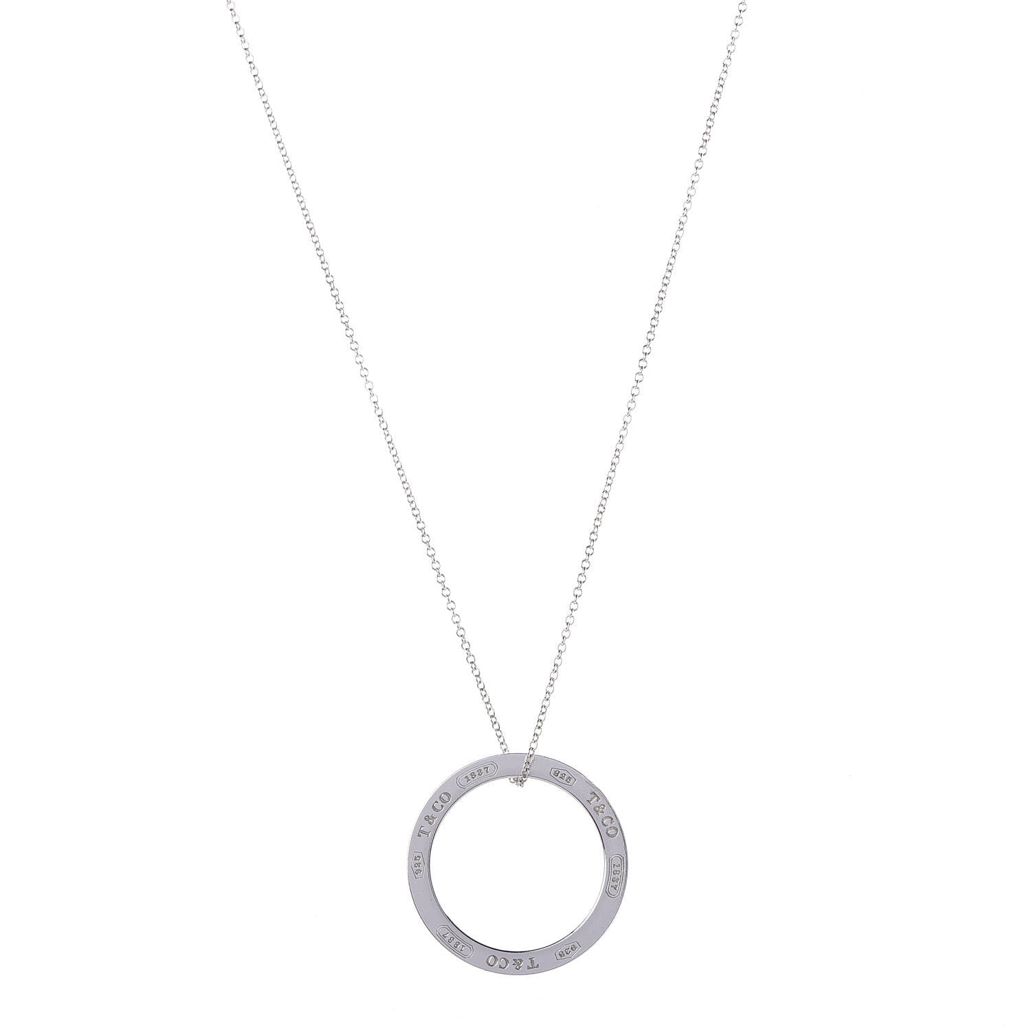 Tiffany Sterling Silver 1837 Circle Pendant Necklace 1 of 7