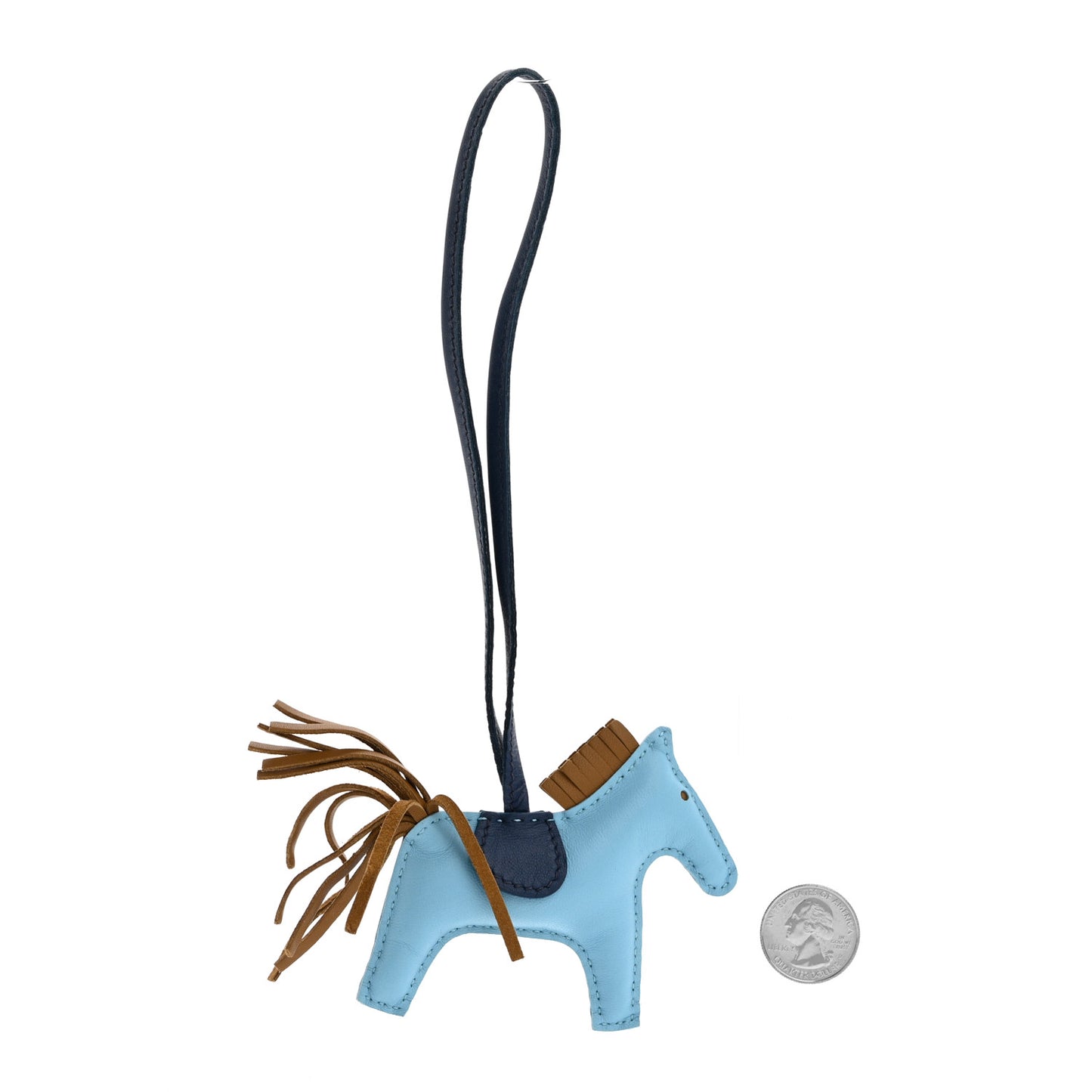 Milo Lambskin Grigri Rodeo Horse Bag Charm PM Celeste Bleu De Malte Kraft