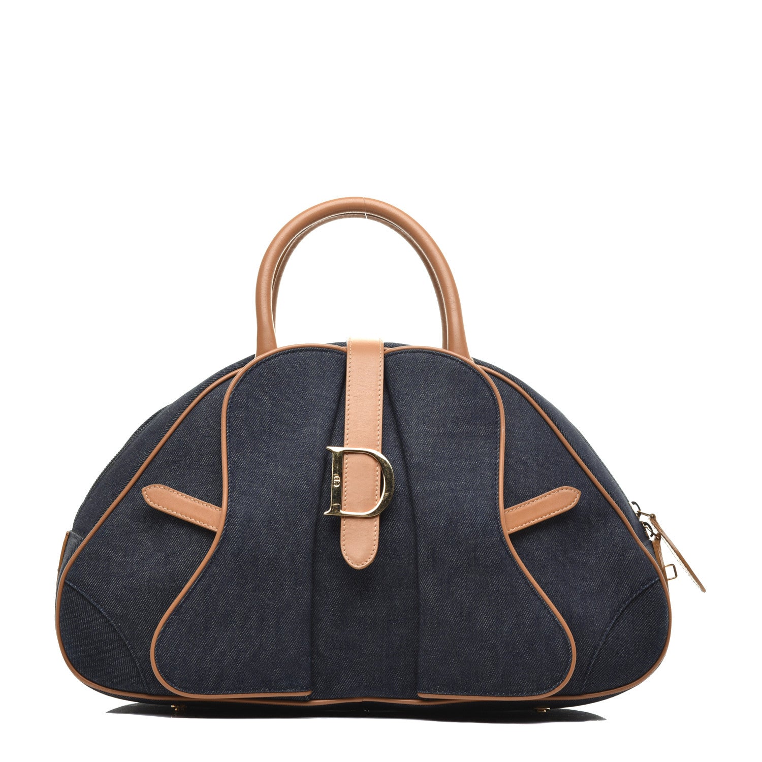 Christian Dior Denim Calfskin Saddle Bowler Blue 1 of 10