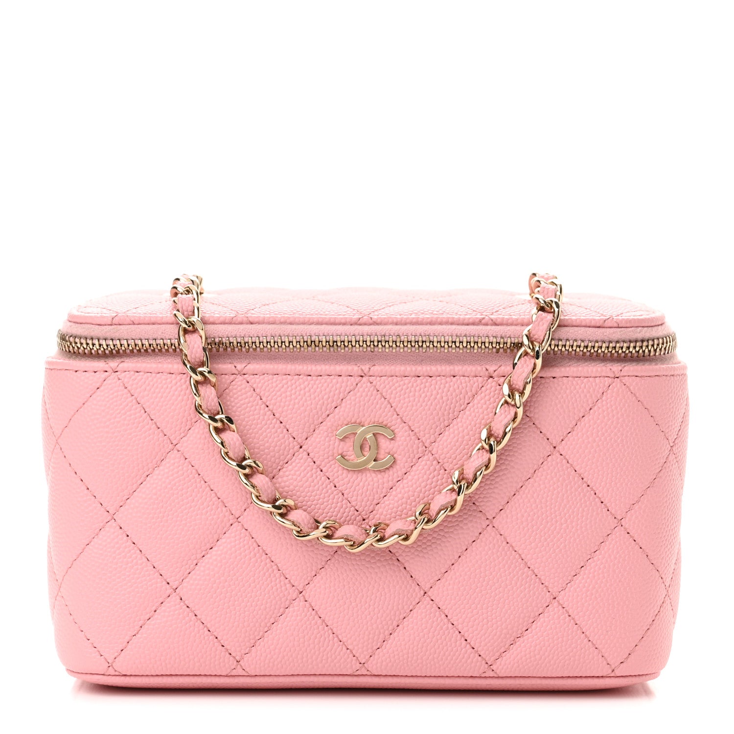 Chanel Caviar Quilted Small Vanity Case With Chain Pink 1 of 11