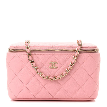 Chanel Caviar Quilted Small Vanity Case With Chain Pink 1 of 11