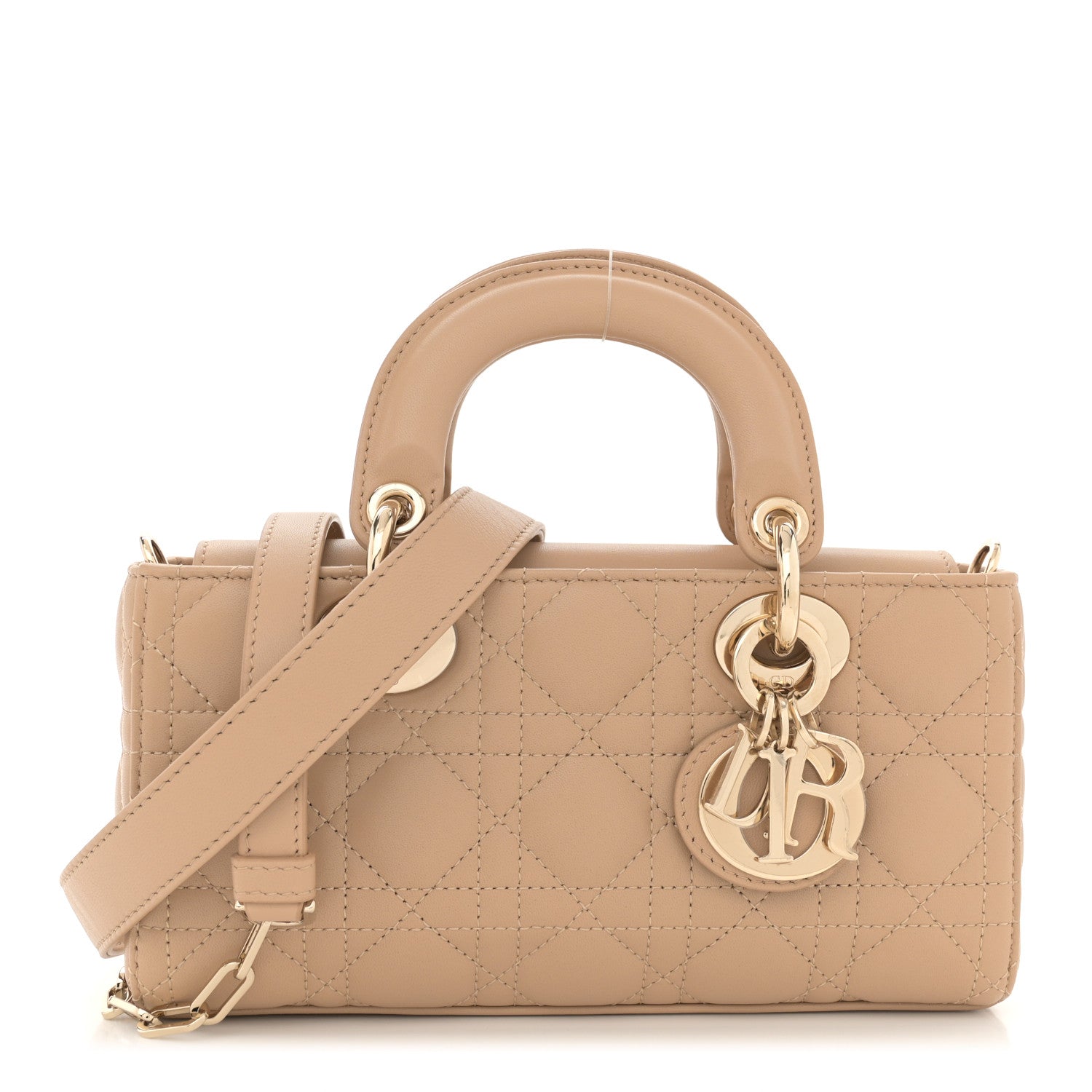 Christian Dior Lambskin Cannage Small Lady D-Joy Biscuit 1 of 12