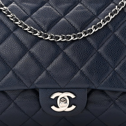 Chanel Caviar Quilted Clutch With Chain Flap Blue 8 of 14