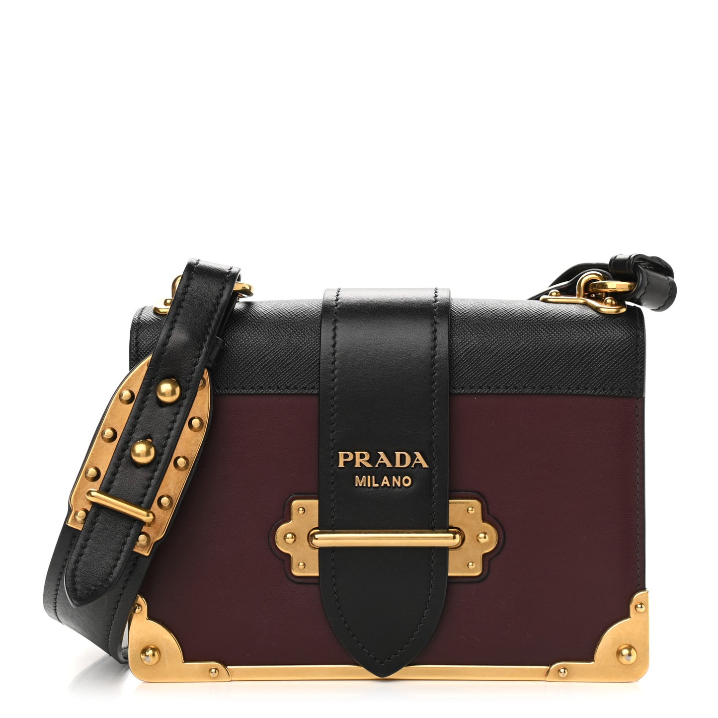 City Calfskin Saffiano Cahier Bag Granato Black