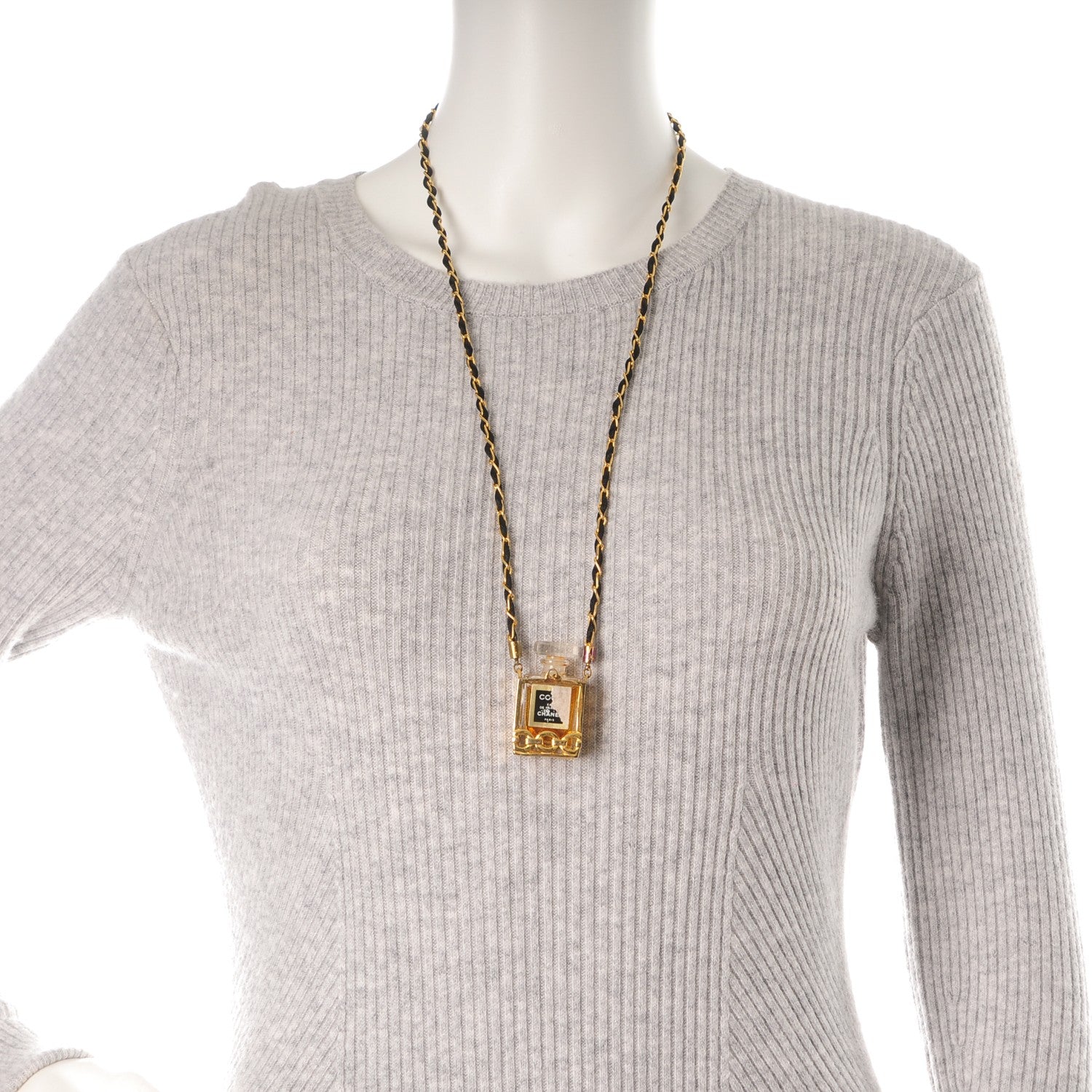 Chanel Coco Perfume Bottle Necklace Gold 2 of 5