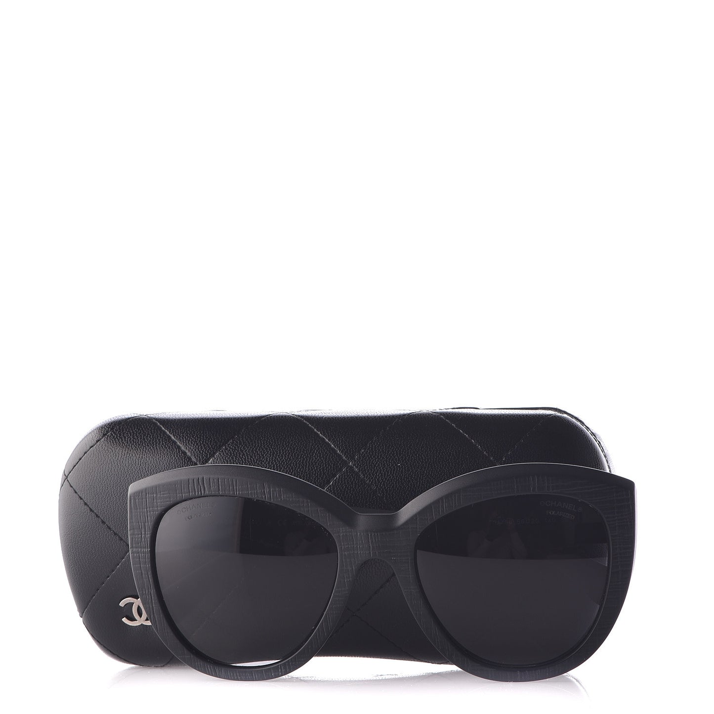 Tweed Effect CC Polarized Butterfly Signature Sunglasses 5332 Black