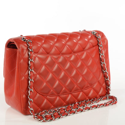 Chanel Lambskin Quilted Jumbo Double Flap Red 3 of 10