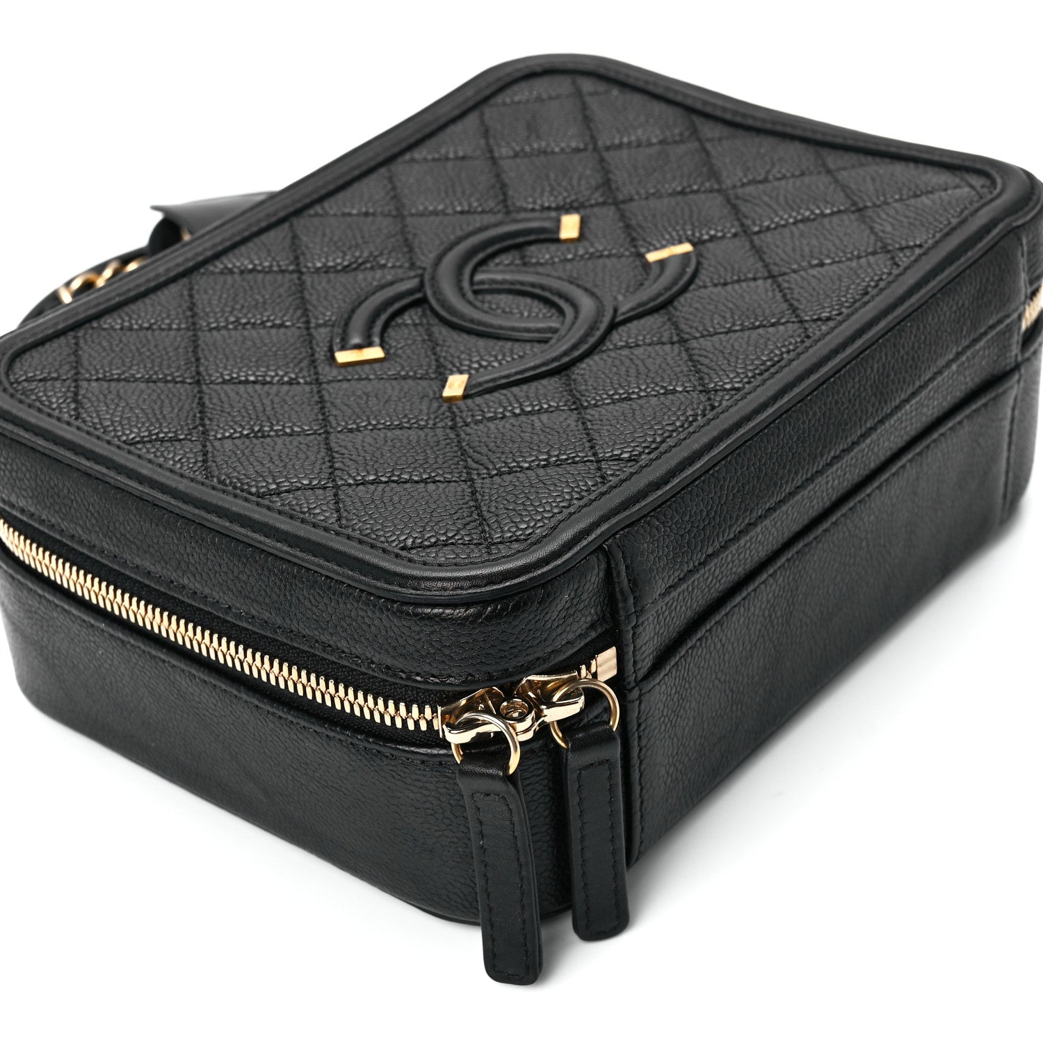 Chanel Caviar Quilted Medium CC Filigree Vanity Case Black 10 of 11