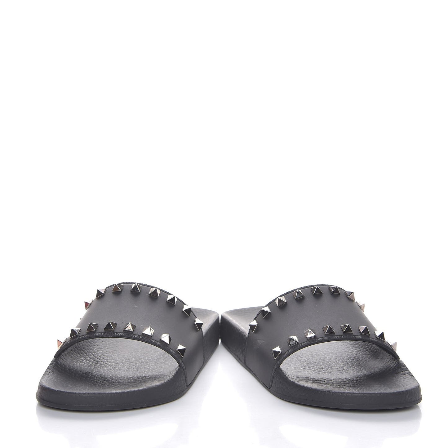 Rubber Rockstud Slide Sandals 38 Black