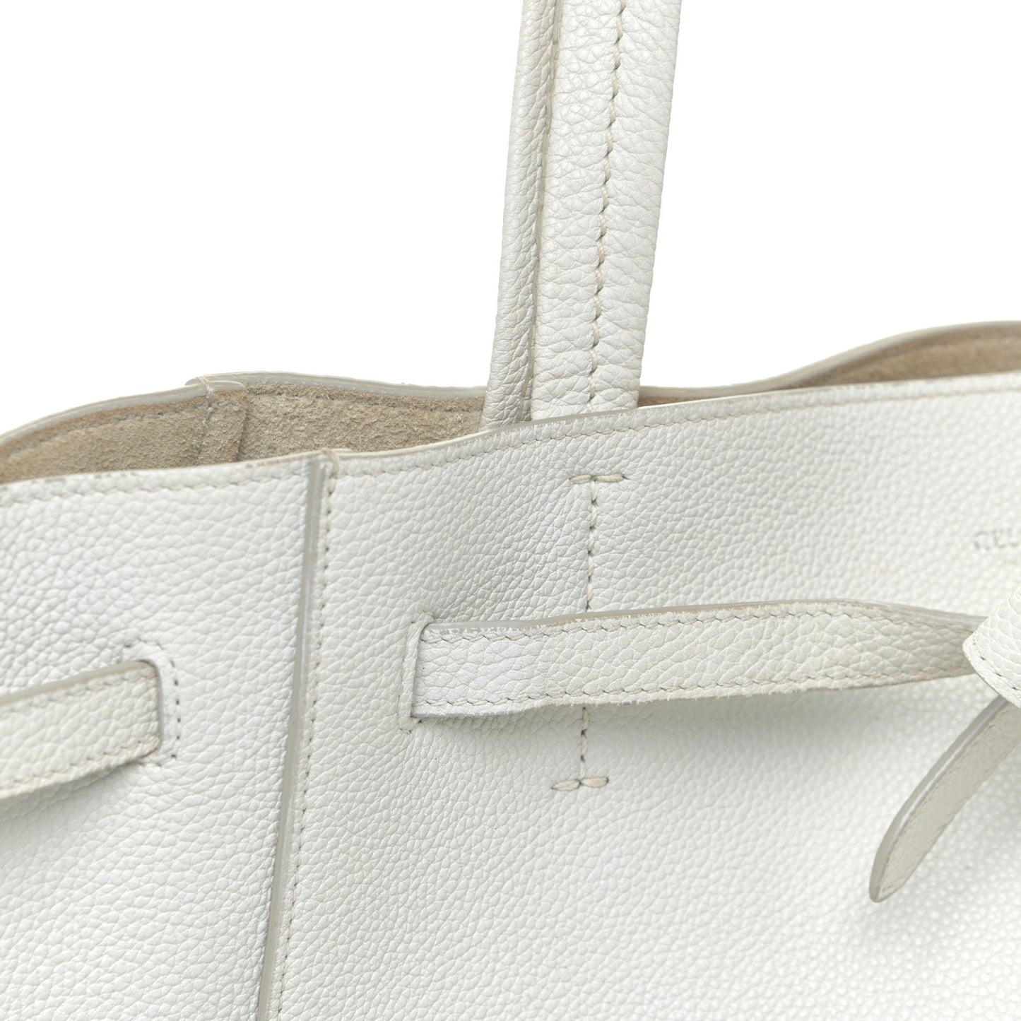 Soft Grained Calfskin Small Belt Cabas Light Grey