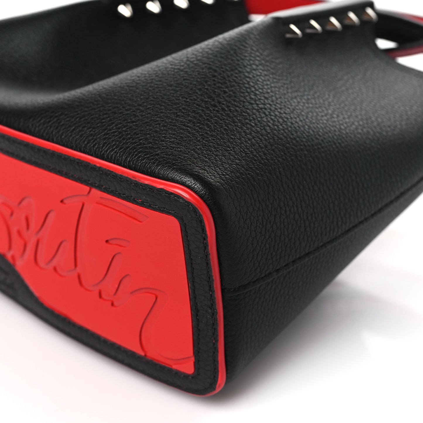 Calfskin Spiked Mini Cabarock Shopper Tote Black