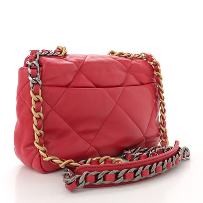 Chanel Goatskin Quilted Medium Chanel 19 Flap Red 3 of 12