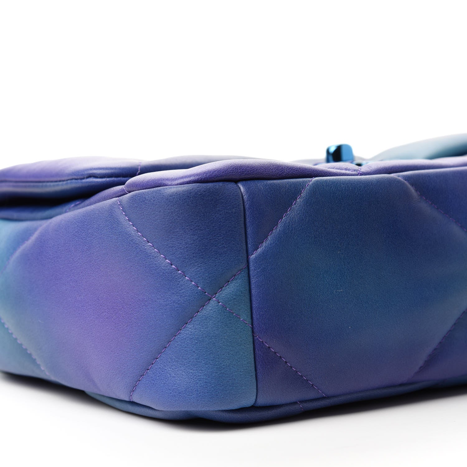 Chanel Tie Dye Calfskin Quilted Medium 19 Flap Blue Purple 6 of 10