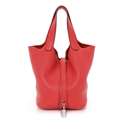 Hermes Taurillon Clemence Picotin Lock 18 PM Bougainvillea 1 of 10