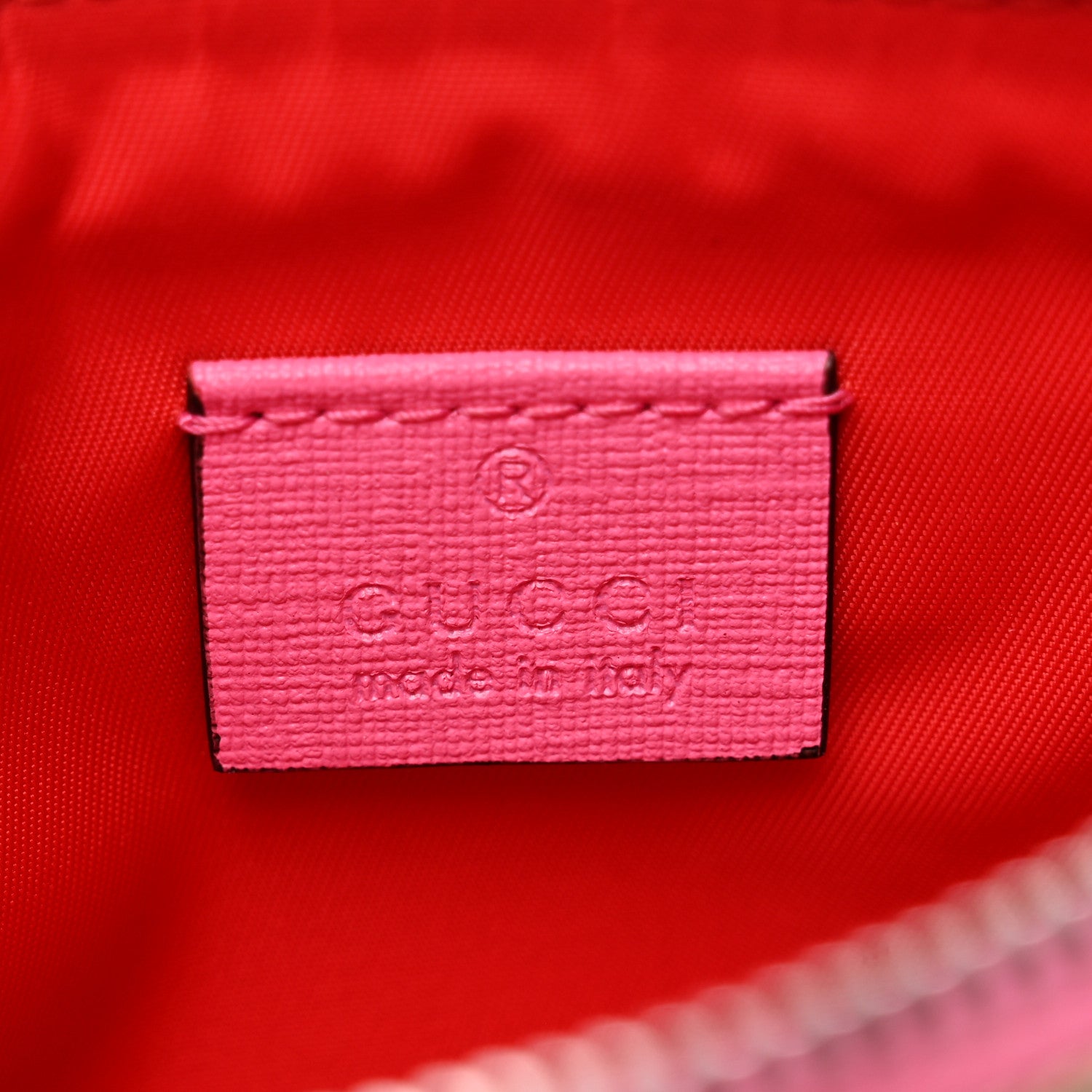 Gucci GG Supreme Monogram Bow Wristlet Red Pink 6 of 7