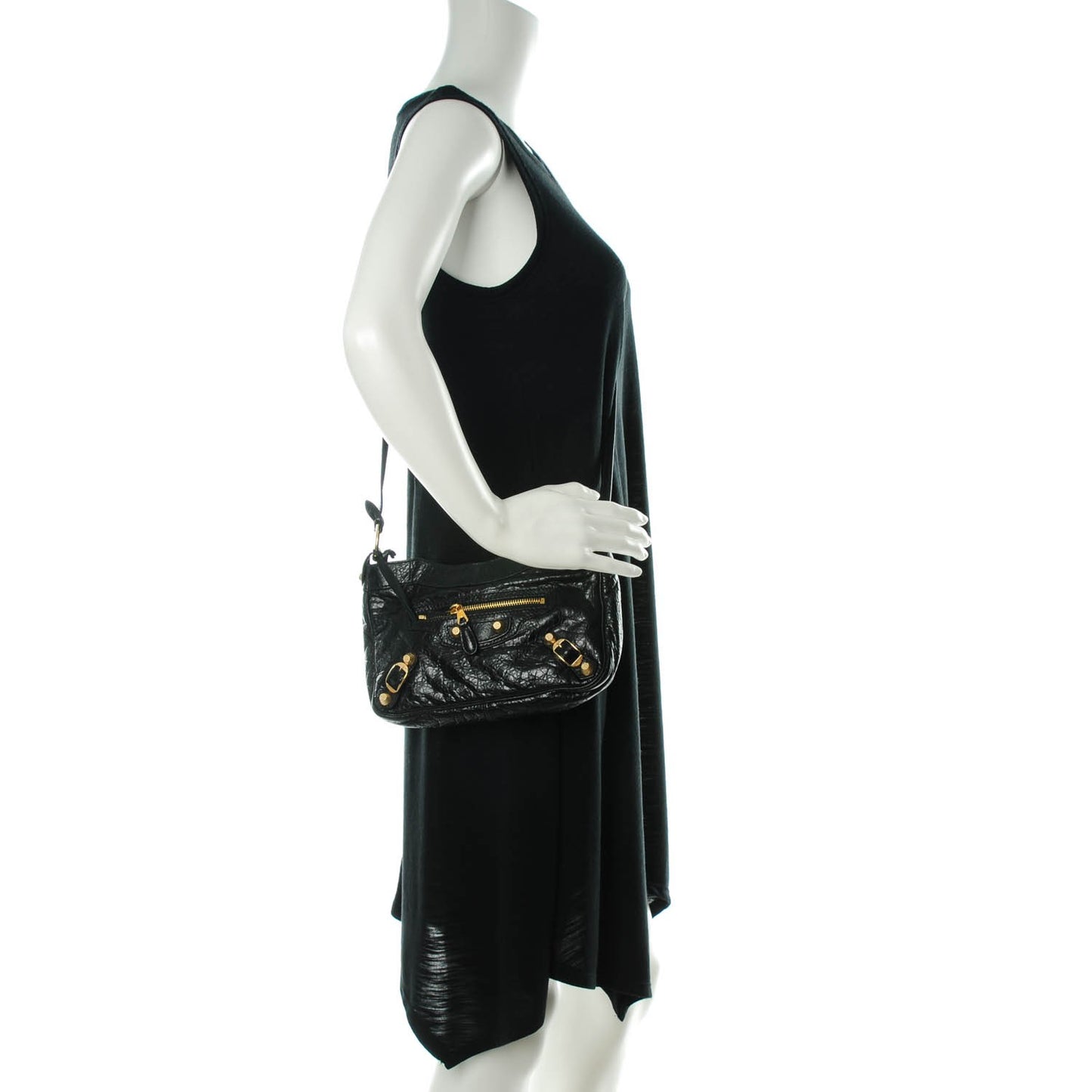 Agneau Giant 12 Gold Hardware Hip Black