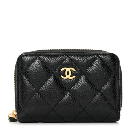 Chanel Caviar Quilted Zip Coin Purse Black 1 of 7
